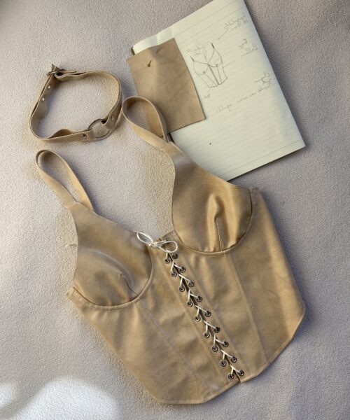 Corset Ginebra Natural con choker